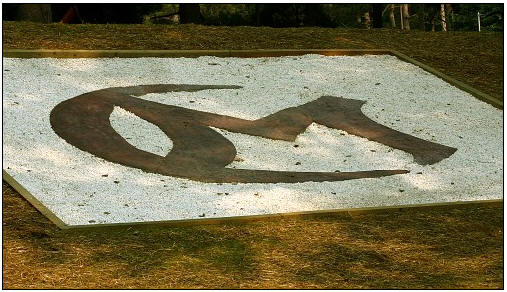 Camp Miakonda Logo on Hillside at the camp